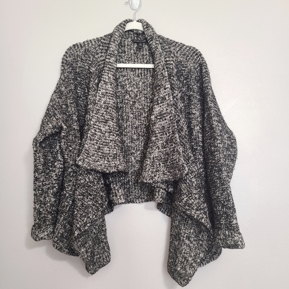 Eileen Fisher Cotton & Alpaca Blend Open Front Knit Cozy Cardigan w/ Pockets XL